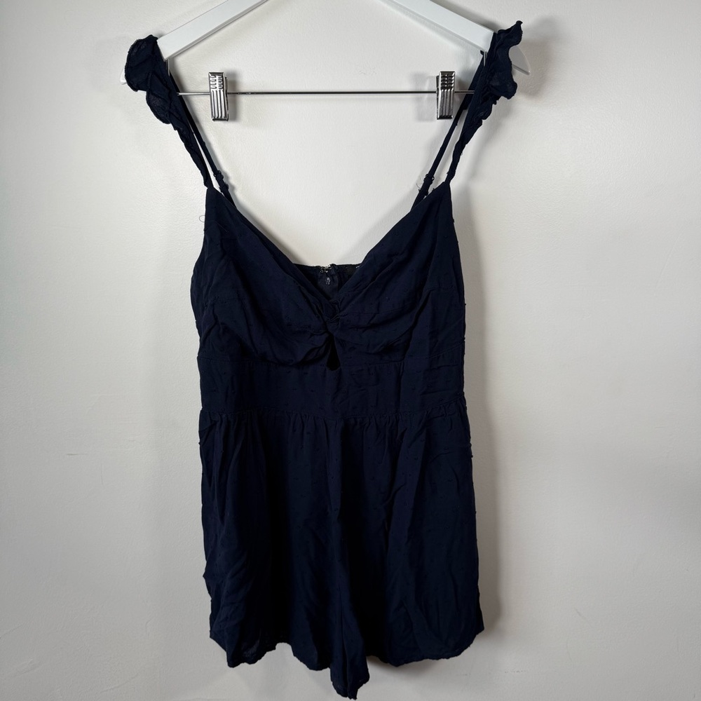 Trixxi Navy Blue Sleeveless Romper with Tie-Front Detail Women’s Size XL